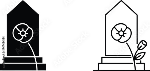 Tombstones with flowers Vector