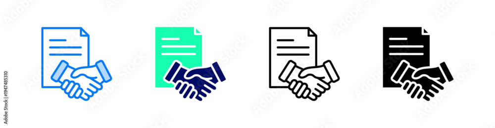 Obraz premium Contract Multiple Style Icon Set Vector 
