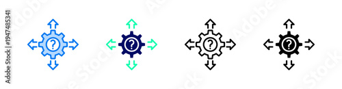 Decision Multiple Style Icon Set Vector 