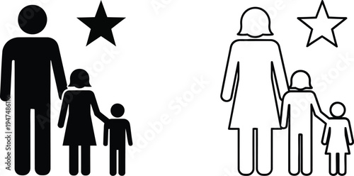 Family stars ratings comparison Vector