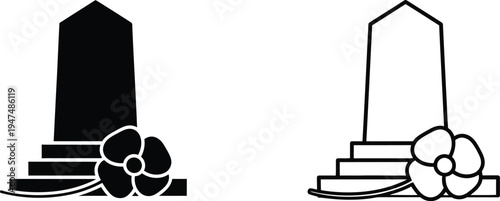 Tombstone, grave, monument, memorial, stone, graveyard, cemetery, death, burial, funeral, grave marker, headstone Vector