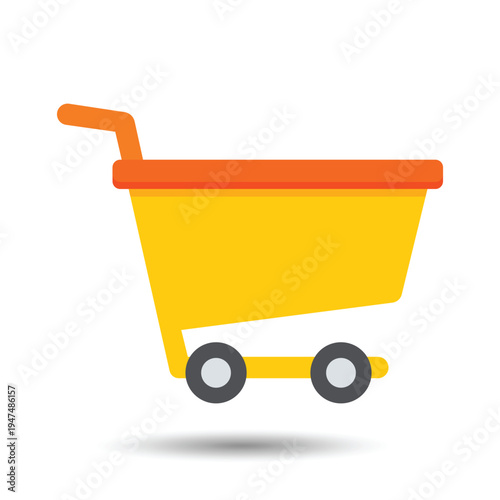 Shopping Cart Icon: An eye-level shot captures a bright, illustrative shopping cart, exuding a sense of readiness for a shopping experience.