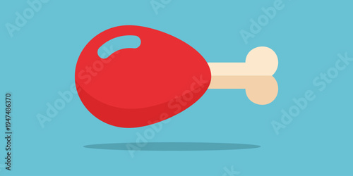 Culinary Delight: A stylized depiction of a juicy chicken leg, ready to be enjoyed as a culinary pleasure. 