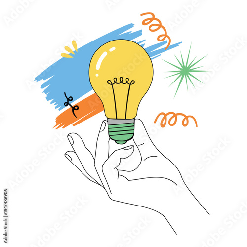 Creative Idea Light Bulb Illustration
