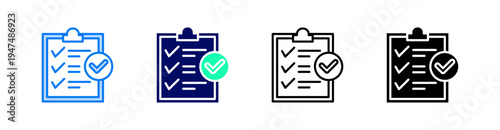 Validation Multiple Style Icon Set Vector 