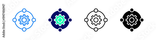 Framework Multiple Style Icon Set Vector 