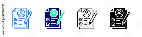Requirement Multiple Style Icon Set Vector 