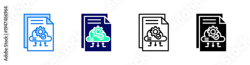Protocols Multiple Style Icon Set Vector 