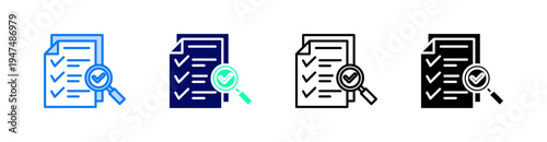 Verification Multiple Style Icon Set Vector 