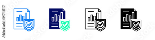 Data Security Multiple Style Icon Set Vector 