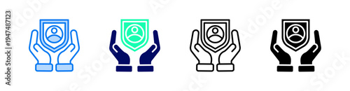 Consumer Protection Multiple Style Icon Set Vector 