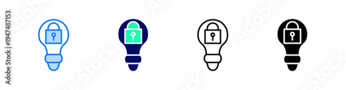 Intellectual Property Multiple Style Icon Set Vector 