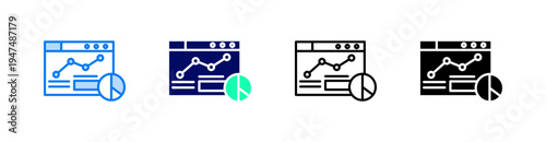 Dashboard Multiple Style Icon Set Vector 