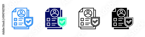 Data Privacy Multiple Style Icon Set Vector 