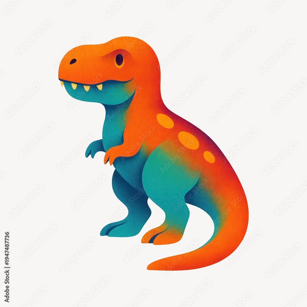 Fototapeta premium Colorful dinosaur cartoon illustration.