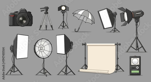 Professional photography studio equipment for commercial shoots