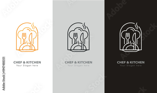 Minimalist Restaurant Logo Design for Chef and Kitchen,  restaurant logo