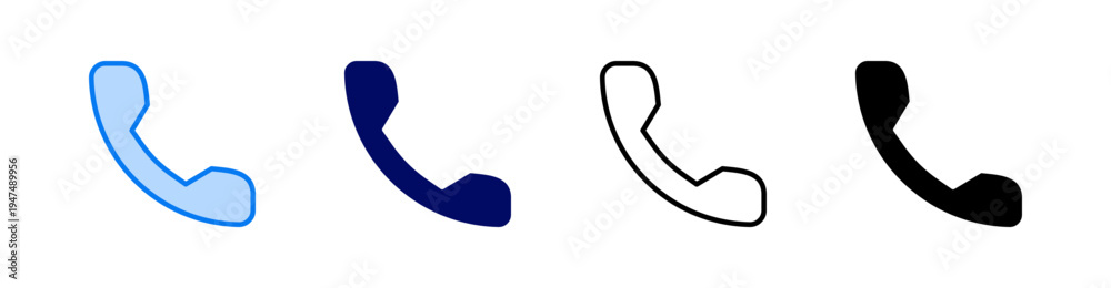 Obraz premium Phone Multiple Style Icon Set Vector 