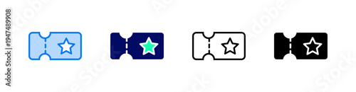 Vent Tickets Multiple Style Icon Set Vector 