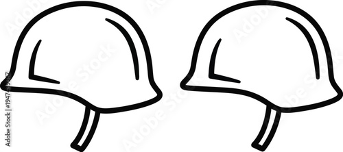 Two mushrooms side by side Vector