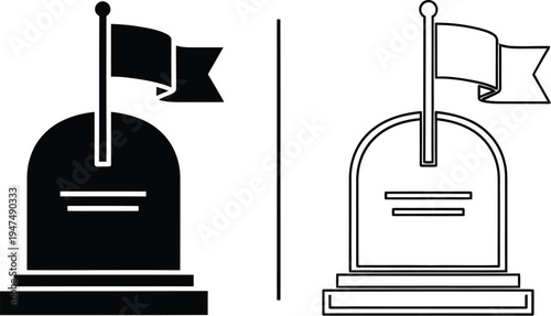 Flag icons black white Vector