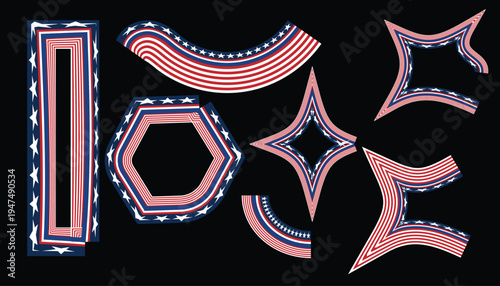 Red white and blue patriotic with stars american flag