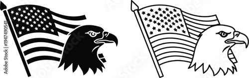 American eagle flags patriotic Vector