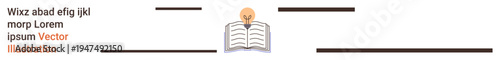 Knowledge, learning, education, creativity, intellectual growth, research. Open book with human head above it. Knowledge and learning concepts with minimalistic design