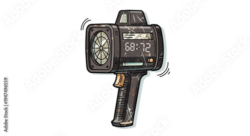 Vintage Radar Gun with Digital Display