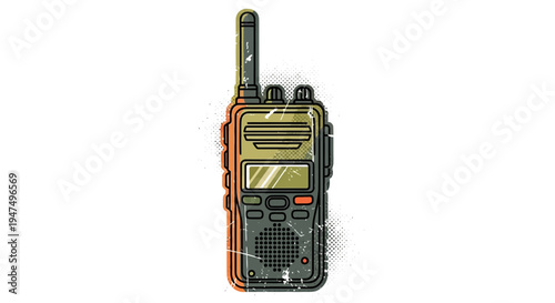 Vintage Walkie Talkie Radio Illustration