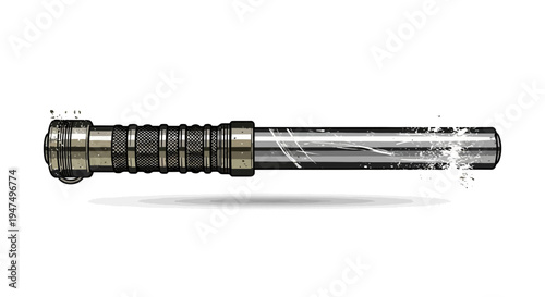 Futuristic Sci-Fi Saber Handle, Isolated on White Background