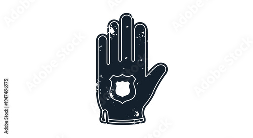 Police glove with badge emblem