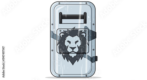 Transparent Riot Shield with Lion Emblem