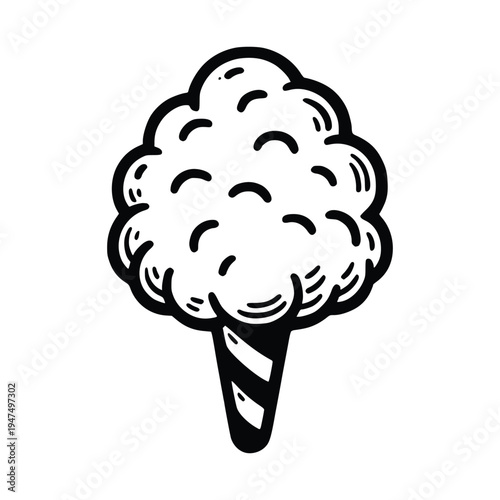 Hand-Drawn Cotton Candy Treat Illustration
