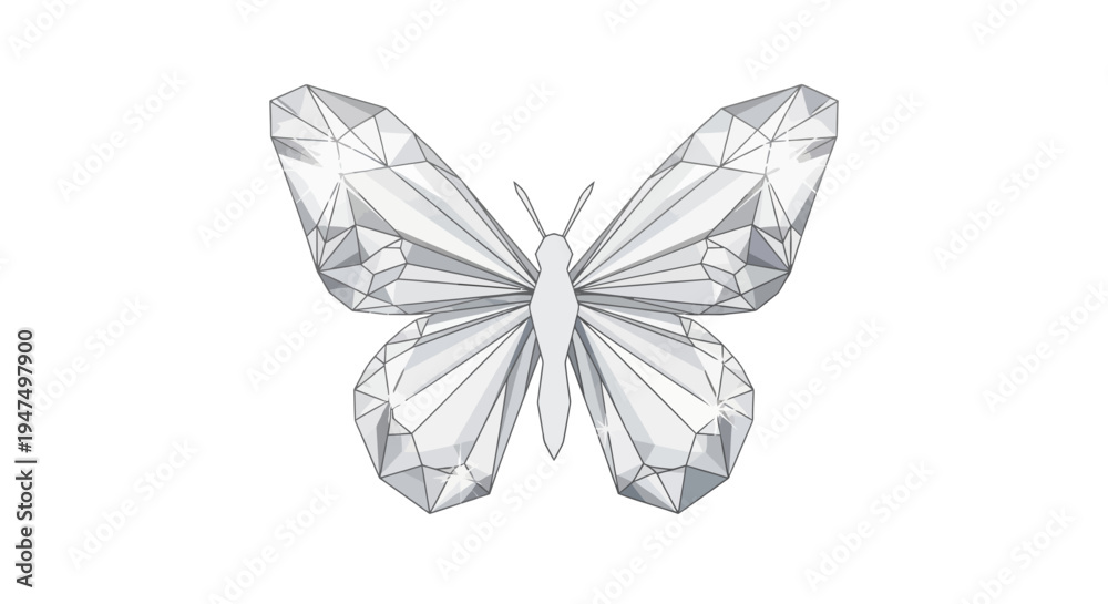 Fototapeta premium Crystal Butterfly Jewelry Accessory.