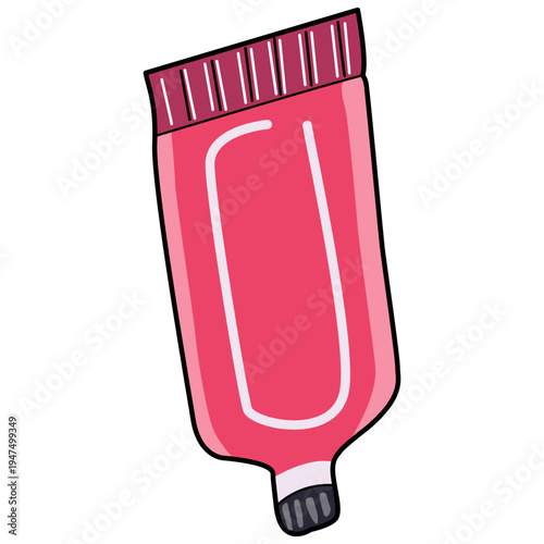 Hand drawn Pink Tube tootpaste Illustration