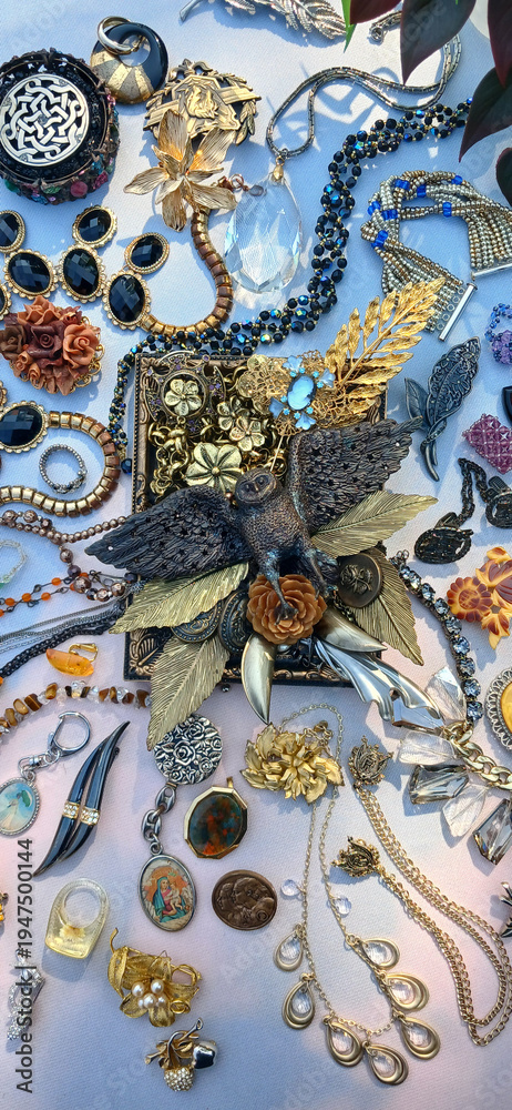 Fototapeta premium Between Shadowed Calm and Gentle Light: Vintage Jewelry