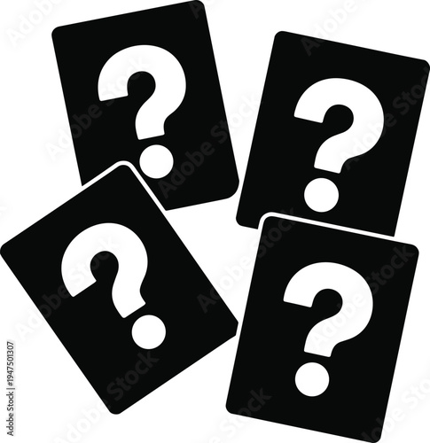 Question quiz cards vector on white background.