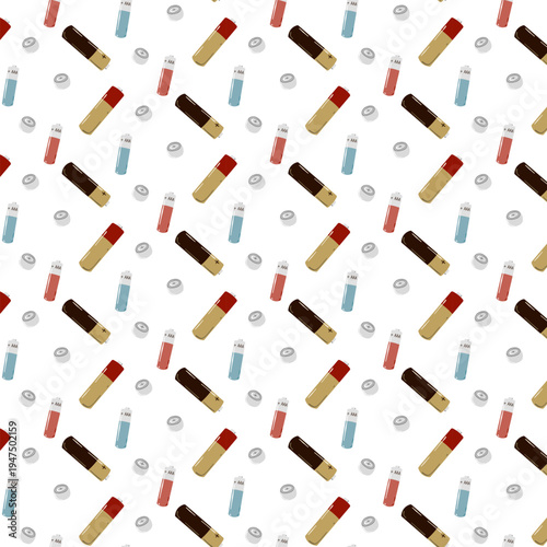 Battery seamless pattern, electric power and energy background