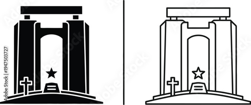 Arch monument star symbol design Vector