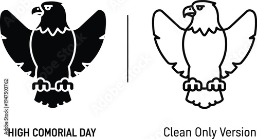 High comorial day eagle logo Vector