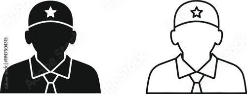 Police officer badges silhouette Vector