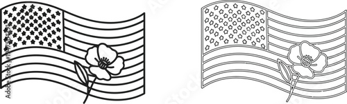 American flag with skull and crossbones Vector