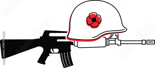 Nazi german helmet gun weapon war Vector