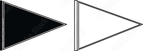 Black and white triangle play button icons Vector