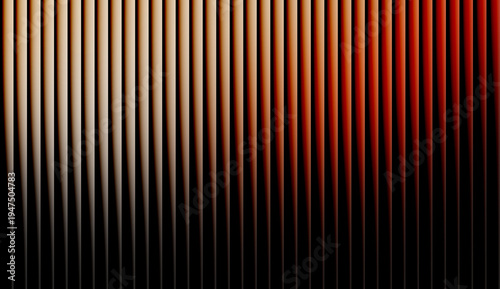 Elegant Orange Beige Vertical Ribbed Gradient Abstract Background with Smooth Line Fade to Black Dramatic Flow Design