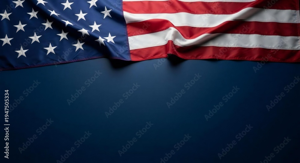 Fototapeta premium American flag on blue background