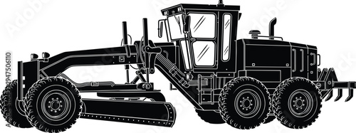 grader, construction, machinery, industrial, earthmoving, equipment, vehicle, engineering, infrastructure, roadwork, transport, silhouette, machine, building, heavy, motor grader, road construction, h