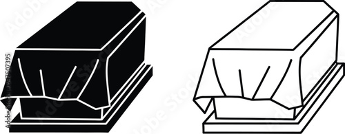 Black and white illustration of two roof vents Vector