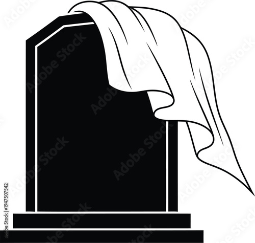 Tombstone with drape Vector
